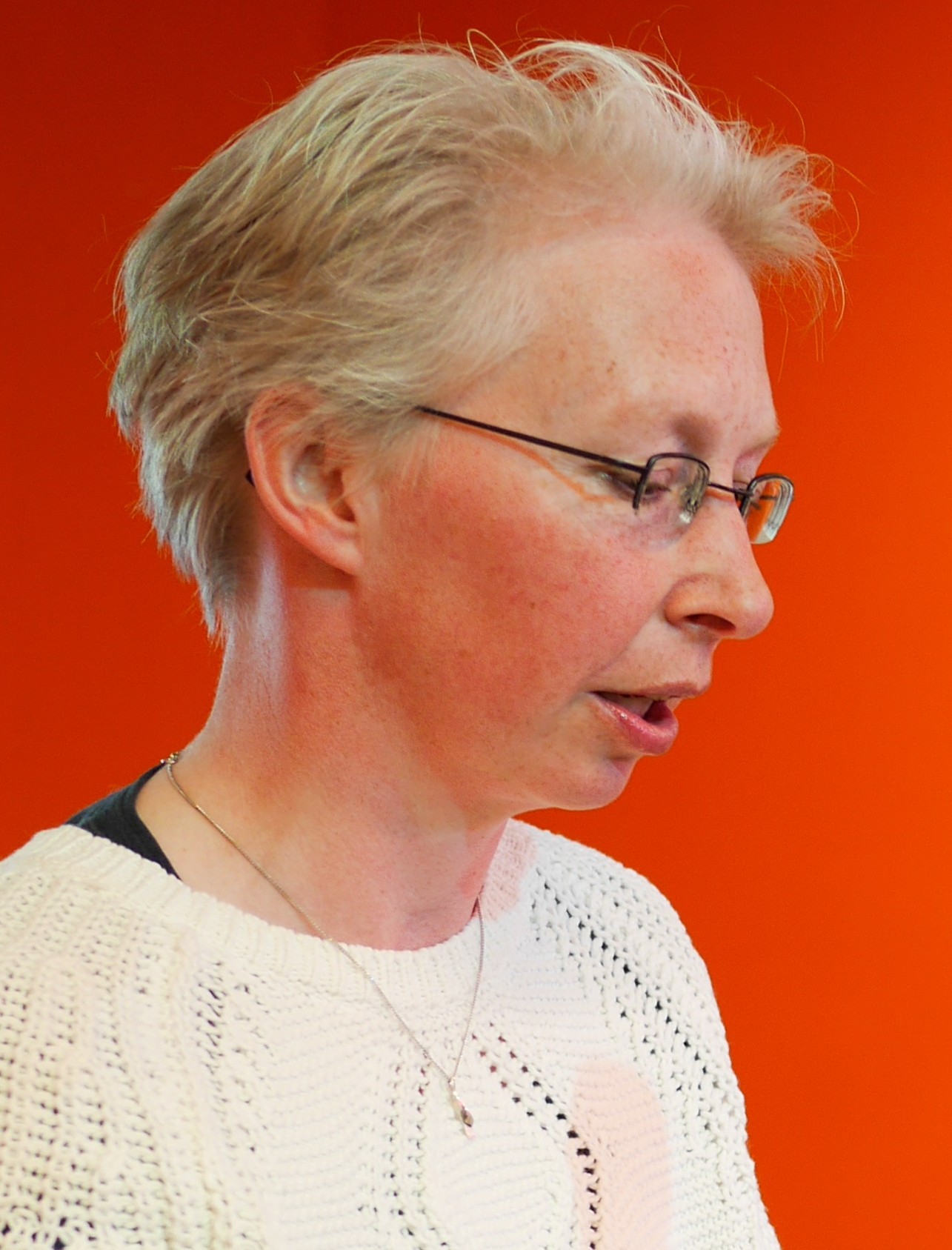 Nynke van der Beek tijdens de uitreiking van de Boekenmakersbendeprijzen 2015 foto: Anna Ietswaart